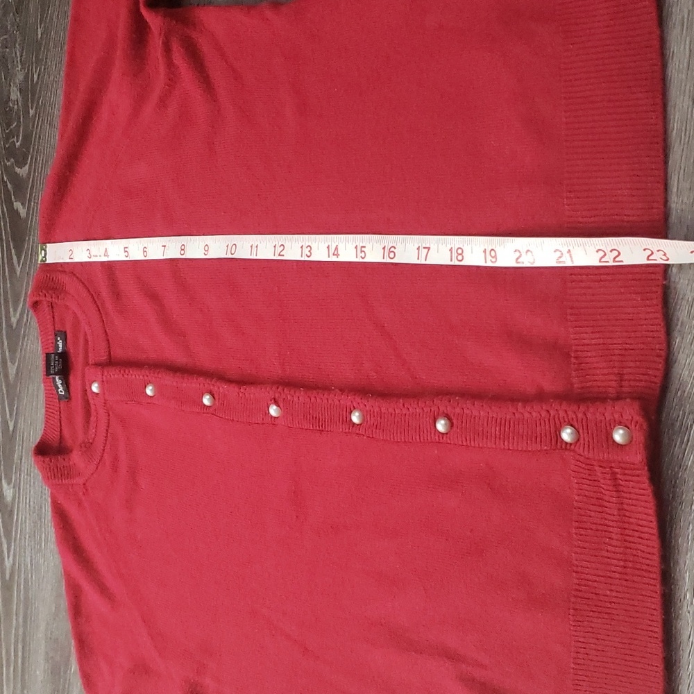 Designers Original Luxelon Super Soft Faux Pearl Button Cardigan Sz M - Picture 9 of 9
